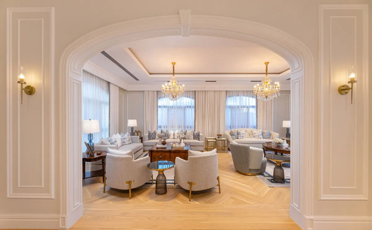الطراز النيوكلاسيكي في صالة الاستقبال