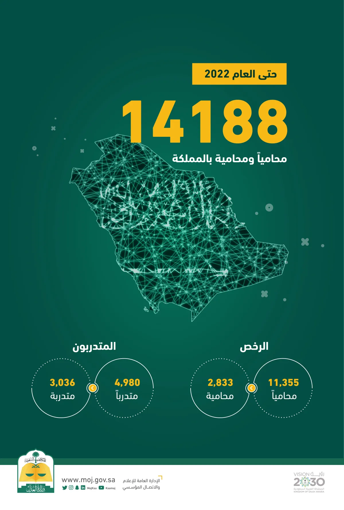 14188محامياً ومحامية بالمملكة