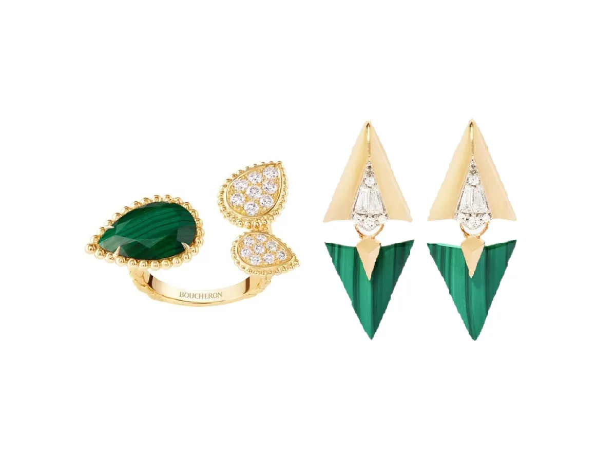 حجر الحماية والطاقة..مجوهرات مرصوفة بحجر الملاكيت لعروس 2023