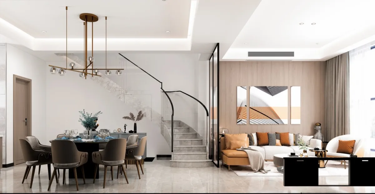 عازل يفصل بين ركني المعيشة والأكل