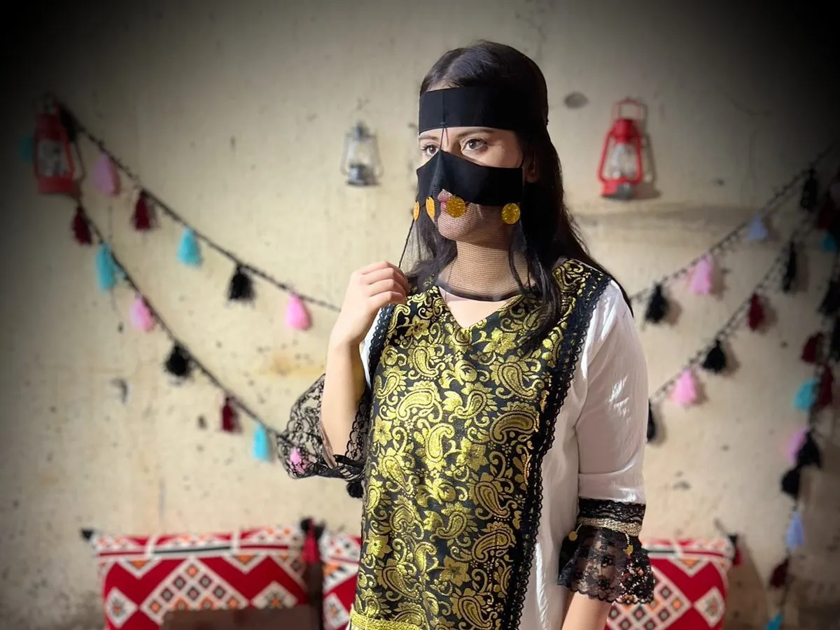 من تصميمات يوم التأسيس للمصممة غادة كردي -الصورة من المصدر