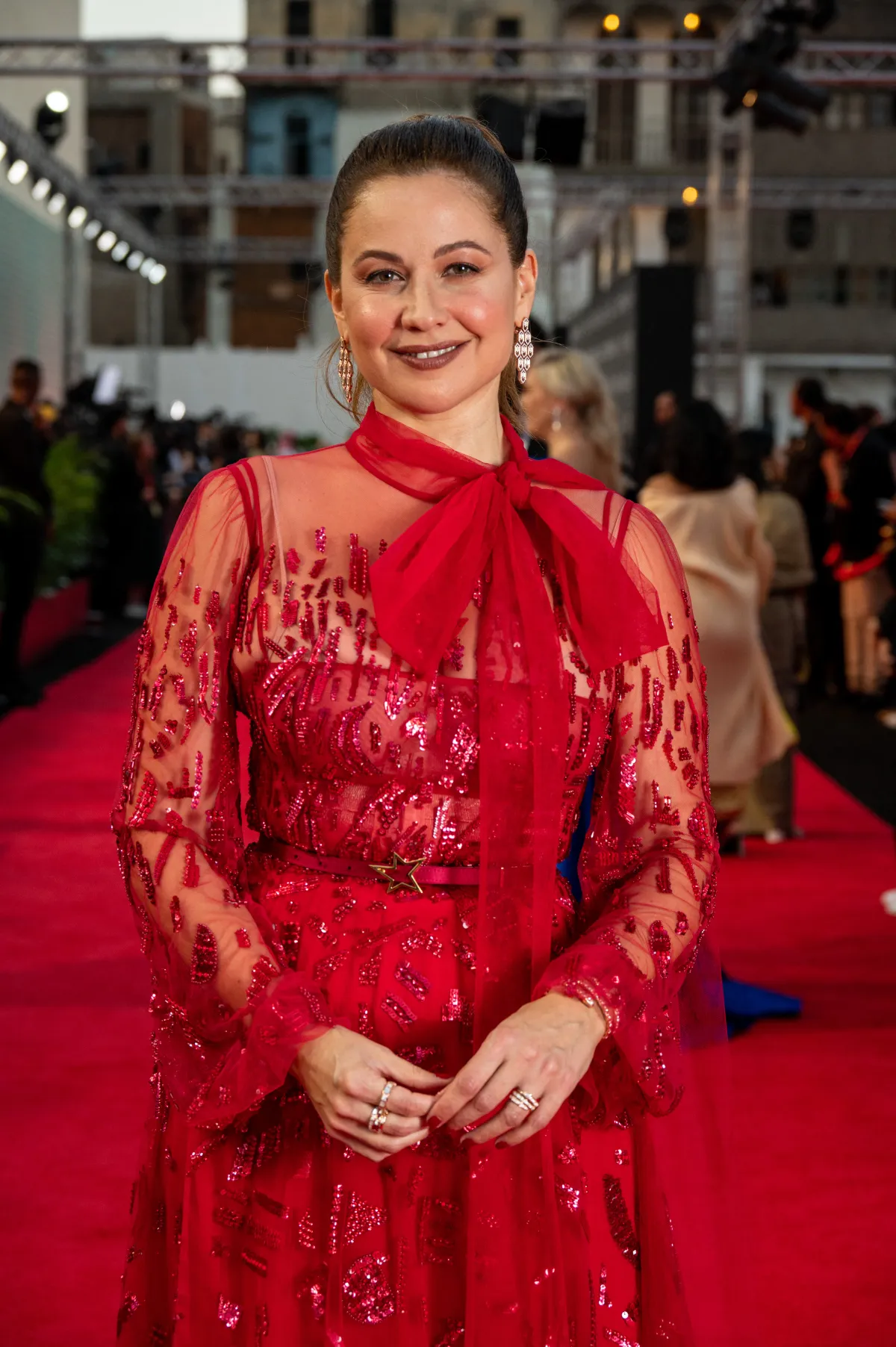 Lebanese TV personality Raya Abirached walks the red carpet prior to the closing ceremony of the first edition of Red Sea Film Festival, in Jeddah, Saudi Arabia, on December 13, 2021. Photo by Ammar Abd RabboRed Sea Film Fes \ AFP