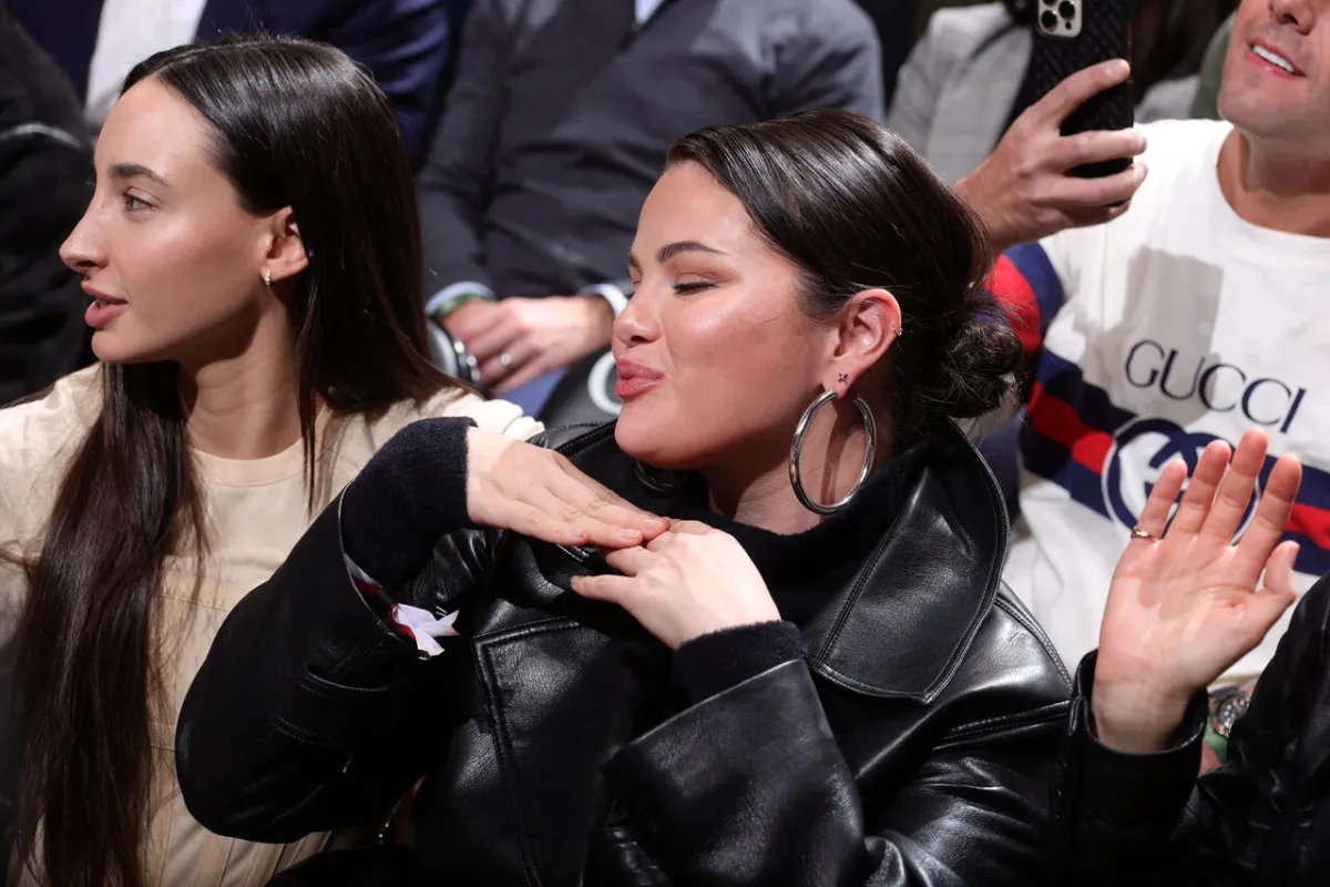 Selena Gomez attends the game between the Los Angeles Lakers and the Brooklyn Nets on January 30, 2023 at Barclays Center in Brooklyn, New York. Nathaniel S. Butler / NBAE / Getty Images / Getty Images via AFP