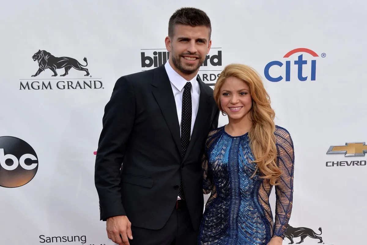 Singer Shakira and Gerard Pique at the MGM Grand Garden Arena on May 18, 2014 in Las Vegas, Nevada. Frazer Harrison/Getty Images/AFP