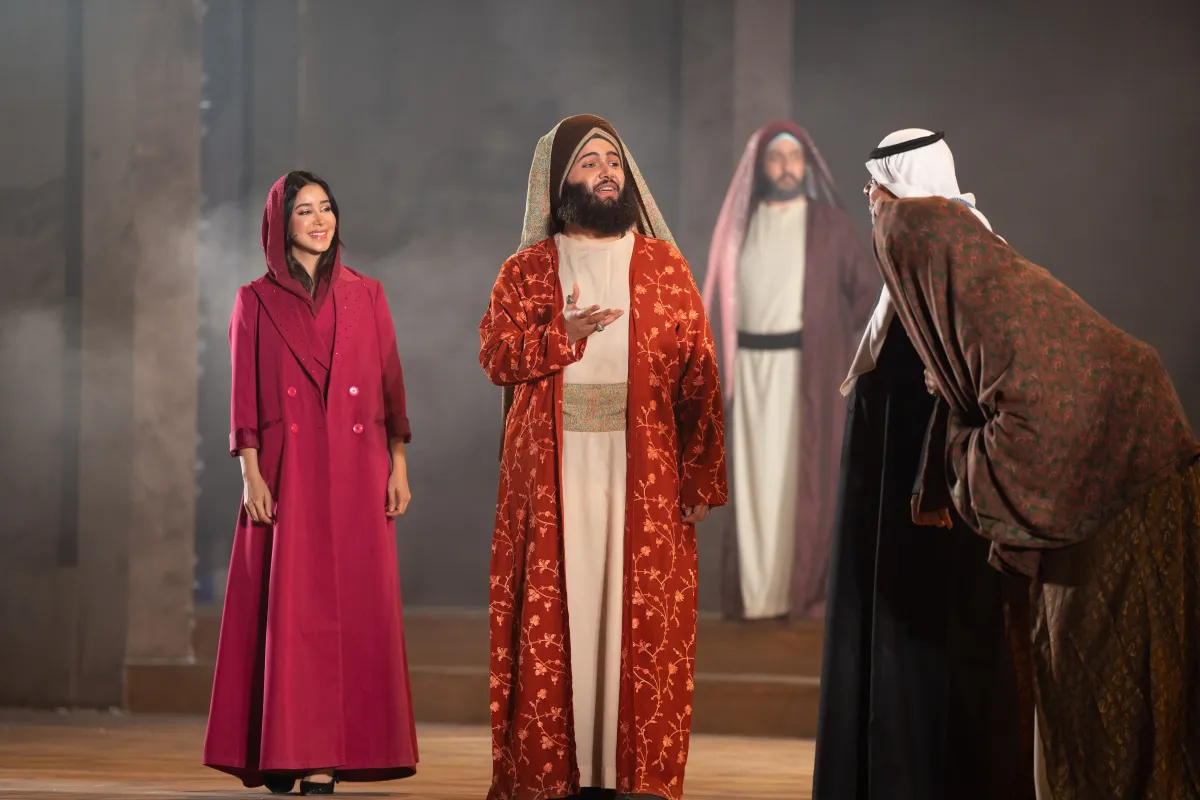 أسيل عمران في مسرحية معلقاتنا أمتداد أمجاد - الصورة من المركز الإعلامي لوزارة الثقافة