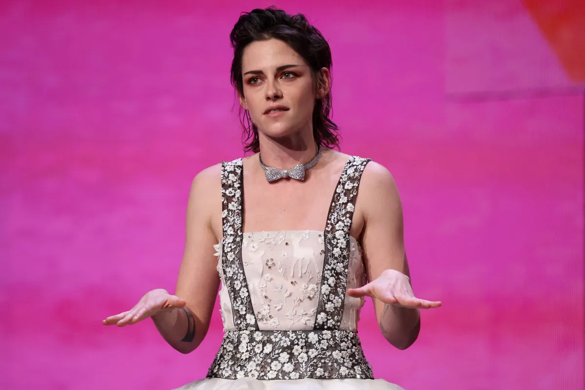 US actress and jury member Kristen Stewart speaks on stage during the Opening Gala of the Berlinale, Europe's first major film festival of the year, in Berlin on February 16, 2023. Ronny HARTMANN / AFP