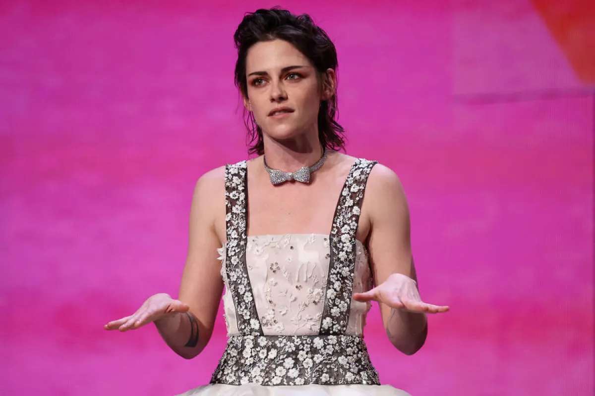 US actress and jury member Kristen Stewart speaks on stage during the Opening Gala of the Berlinale, Europe's first major film festival of the year, in Berlin on February 16, 2023. Ronny HARTMANN / AFP
