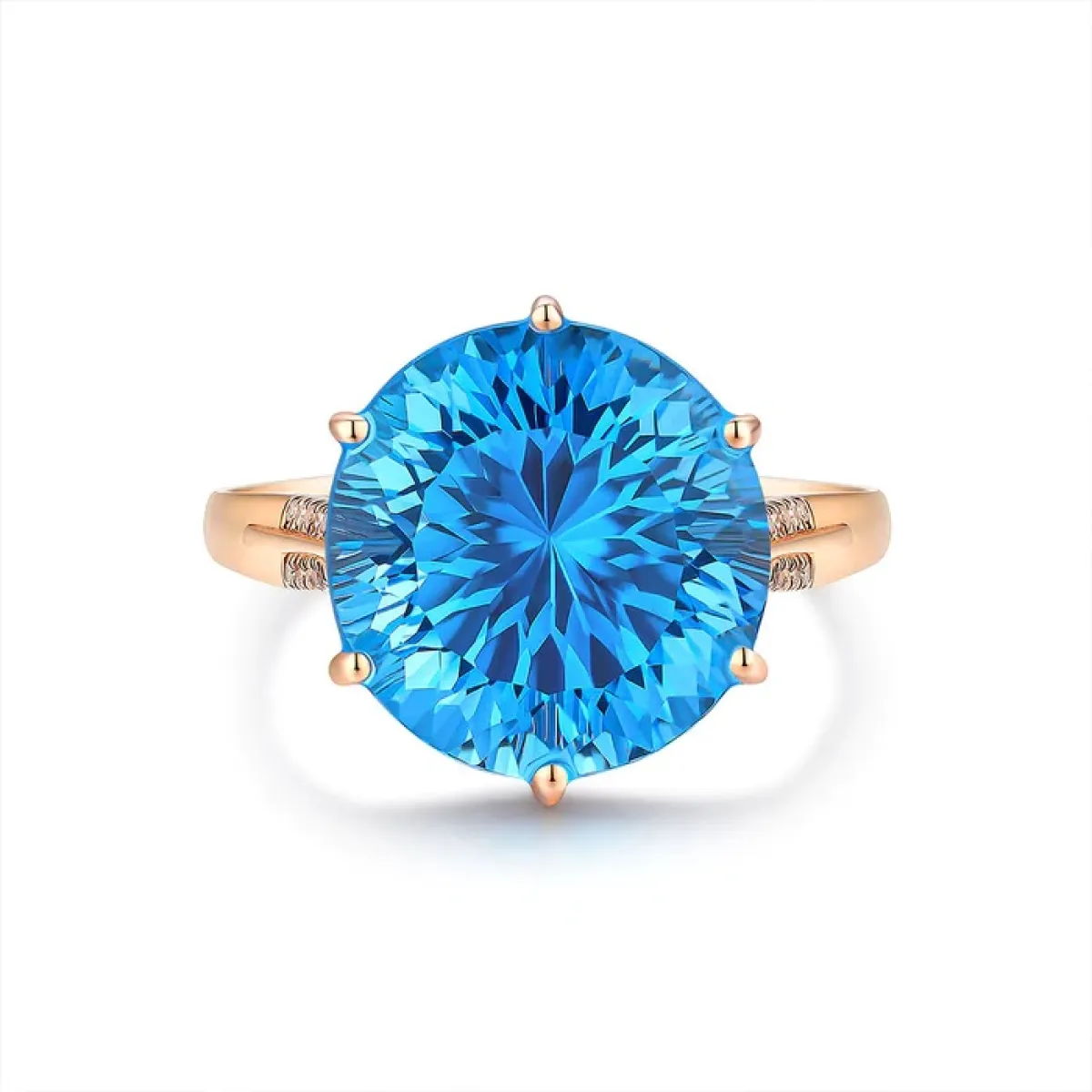 خاتم Round Blue Topaz من موديرن جيم Modern Gem