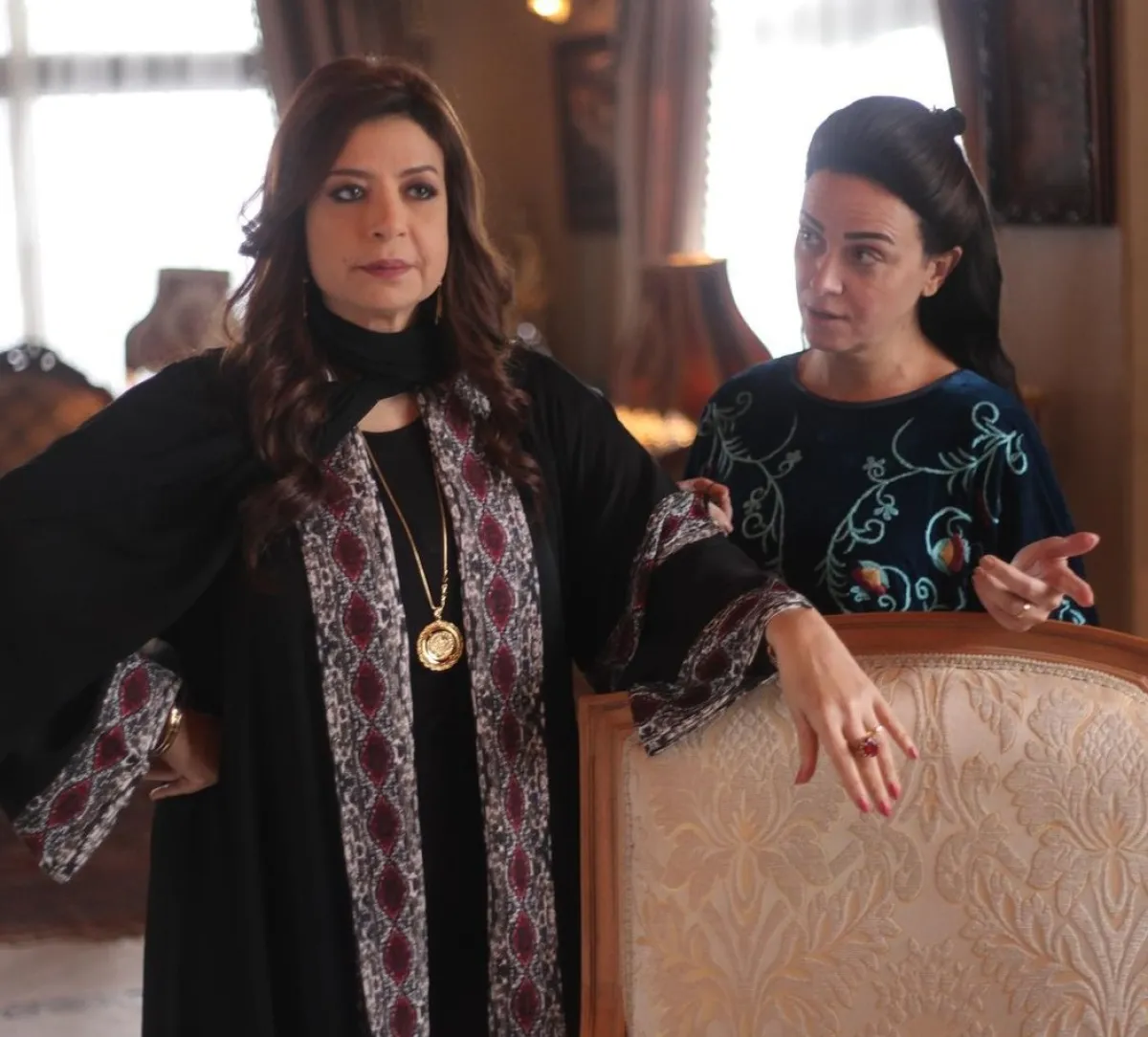 منال سلامة وريهام عبد الغفور من كواليس مسلسل "فاطمة الأصلي"