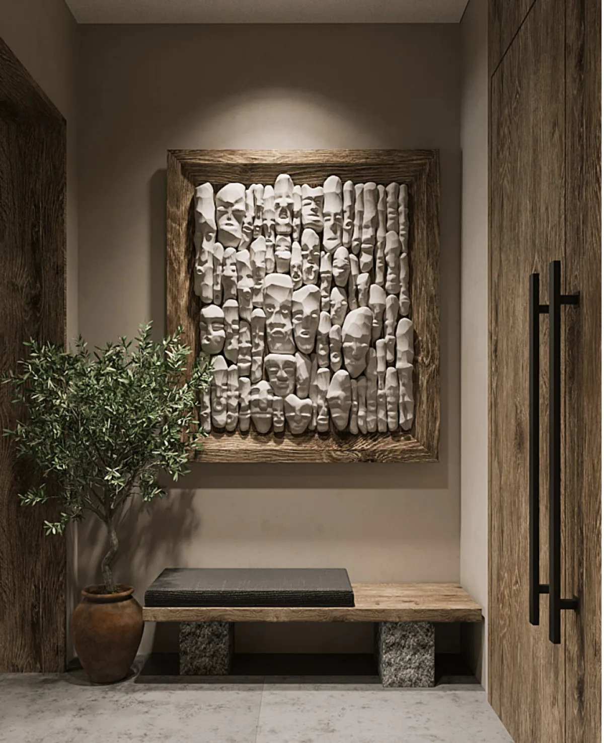 لوحة فنية جذابة في مدخل المنزل