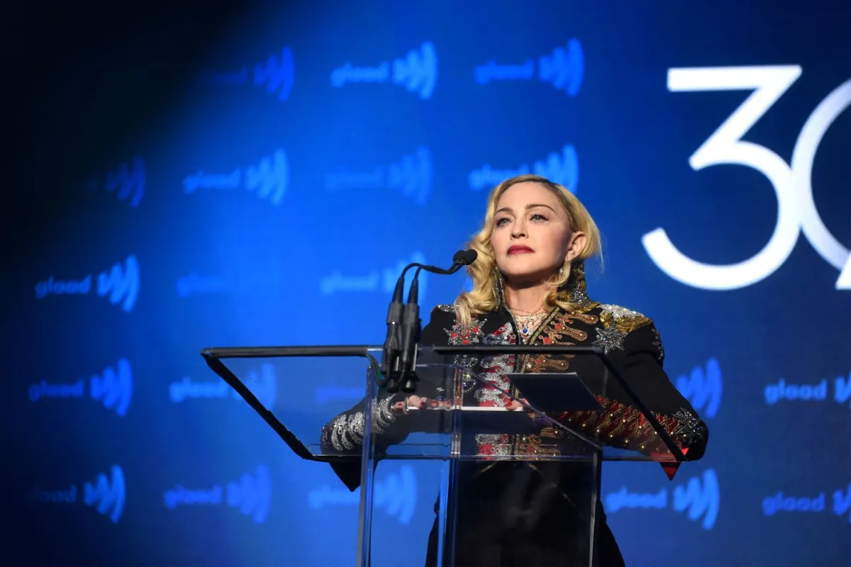 Madonna at New York Hilton Midtown on May 04, 2019 in New York City. Jamie McCarthy/Getty Images for GLAAD/AFP