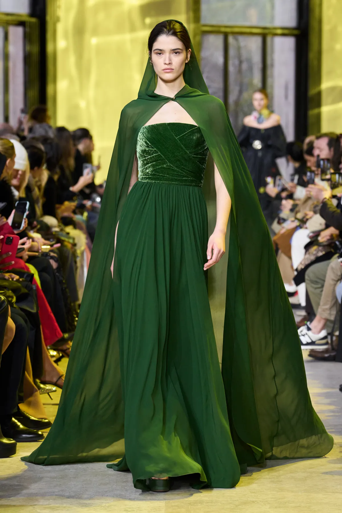 فستان أخضر من ايلي صعب