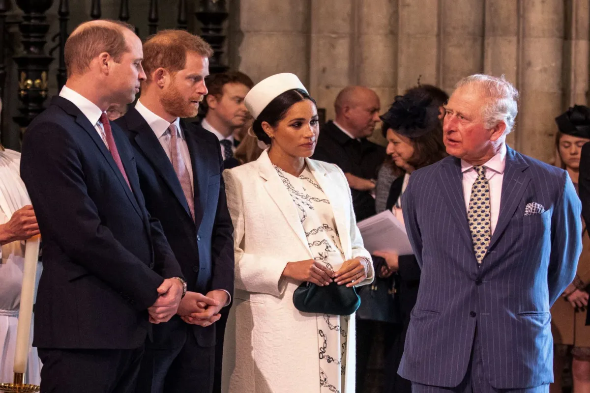 Meghan withking Charles, Prince William and Prince Harry at Westminster Abbey in London on March 11, 2019. Richard Pohle / POOL / AFP