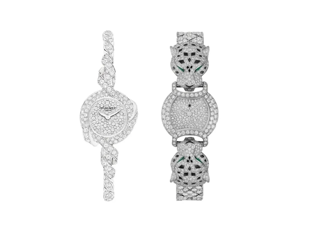 تزيني بساعات بإطار وميناء ماسية لإطلالة فاخرة في سهرات 2023