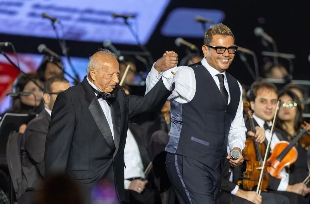 عمرو دياب وهاني شنودة من حفل تكريم هاني شنودة - صورة من الصفحة الرسمية للفنان عمرو دياب على " انستغرام"