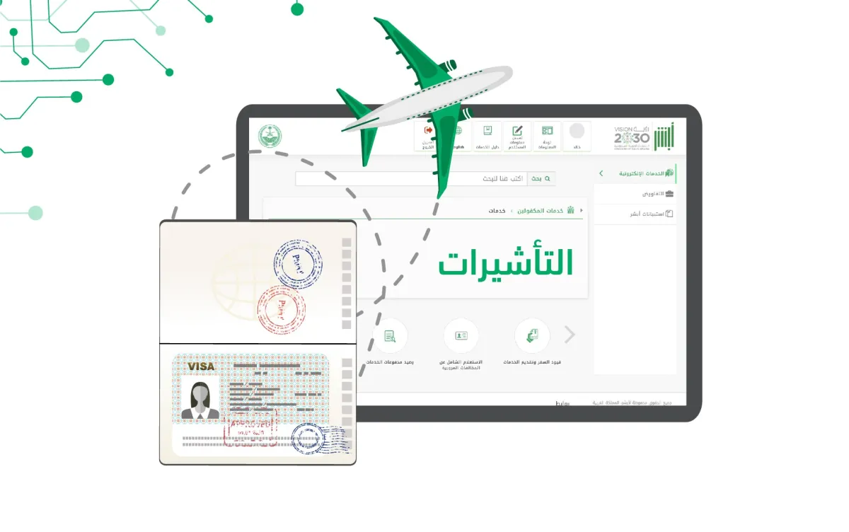 تمديد تأشيرة الخروج والعودة لمن هم خارج السعودية إلكترونيا