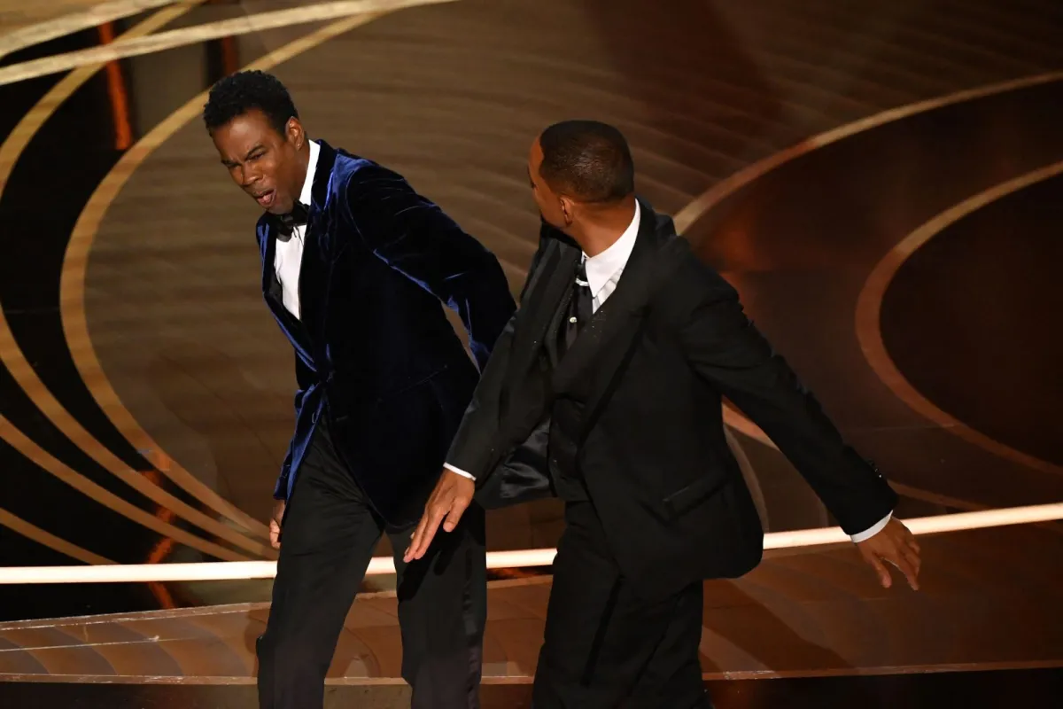 US actor Will Smith slaps  Chris Rock oat the Dolby Theatre in Hollywood, California on March 4, 2023. Robyn Beck / AFP