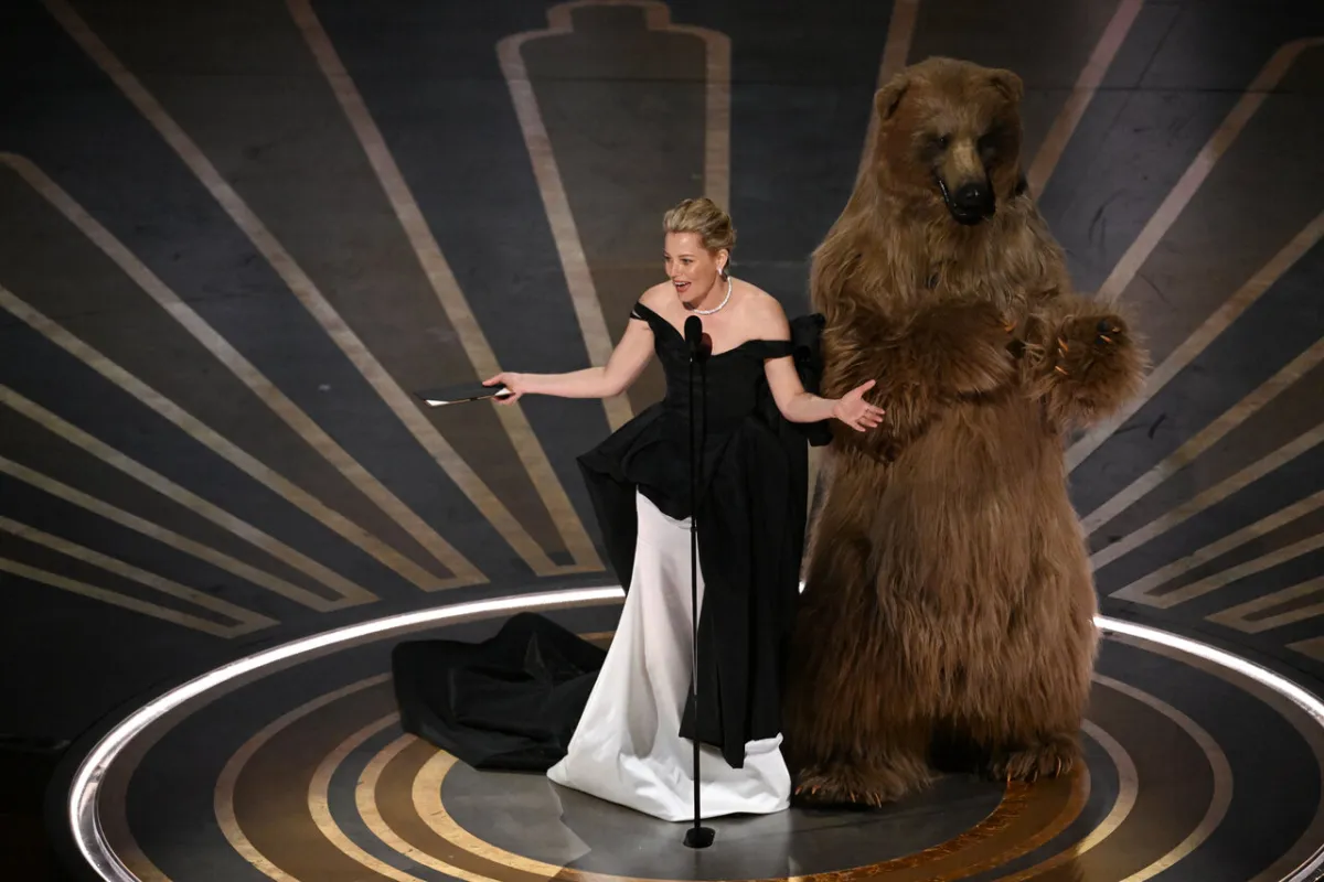 Elizabeth Banks speaks onstage during the 95th Annual Academy Awards at the Dolby Theatre in Hollywood, California on March 12, 2023. Patrick T. Fallon / AFP