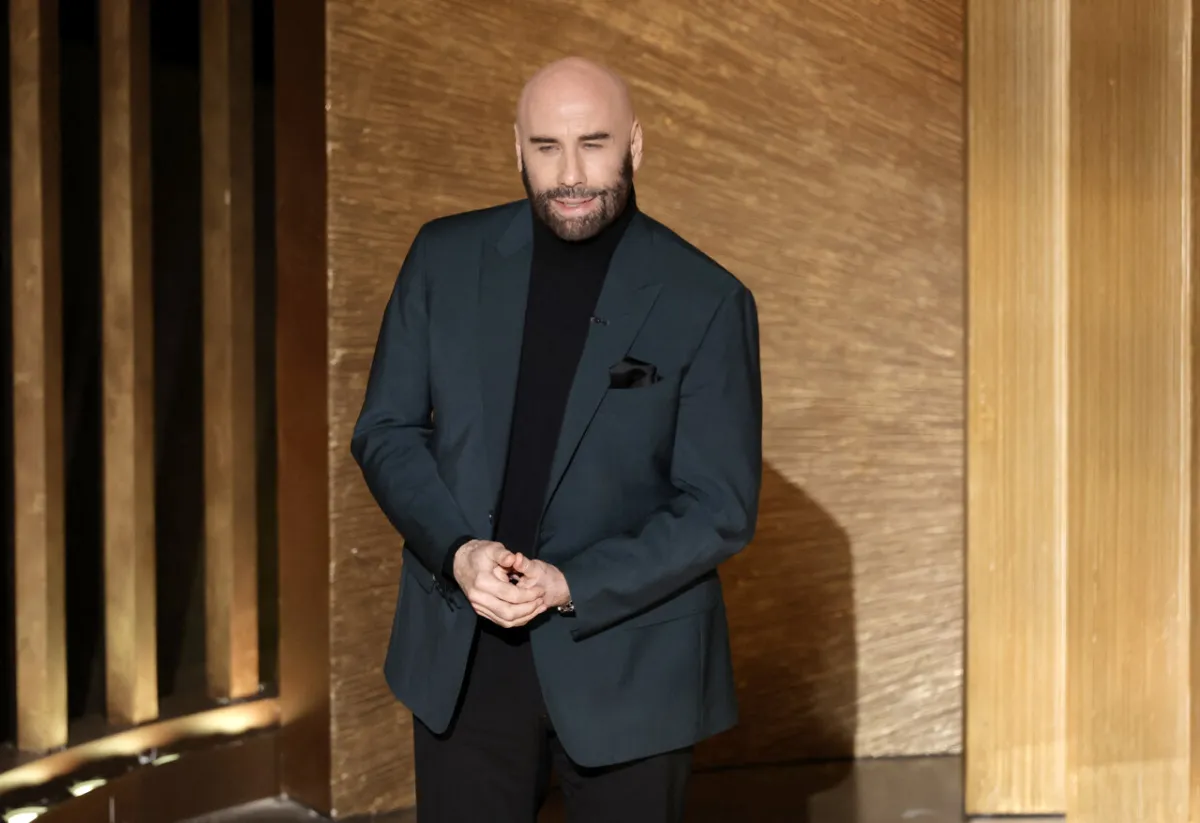 ohn Travolta speaks onstage during the 95th Annual Academy Awards at Dolby Theatre on March 12, 2023 in Hollywood, California. Kevin Winter/Getty Images/AFP