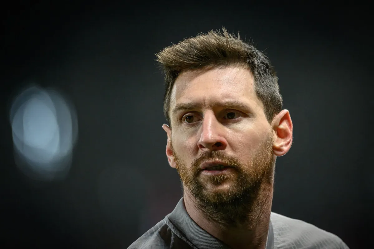 Lionel Messi at Stade Francis-Le Ble in Brest, western France on March 11, 2023. LOIC VENANCE / AFP