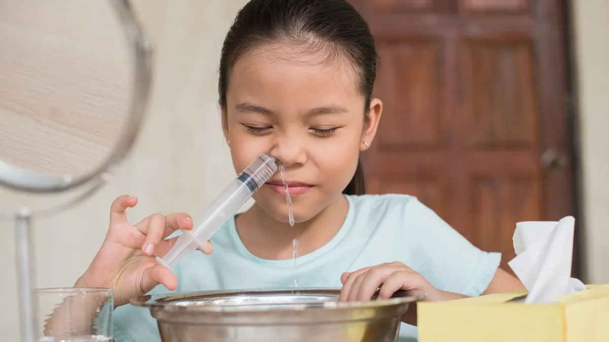 صورة لطفلة تعاني التهاب الجيوب الأنفية