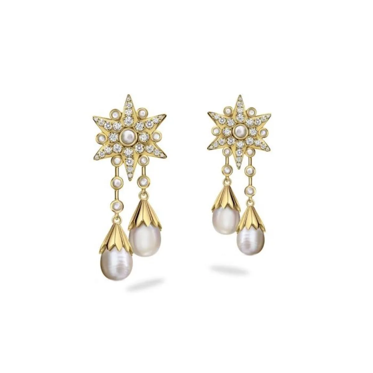 أقراط Drop Shaped Star  من عزة فهمي  Azza Fahmy