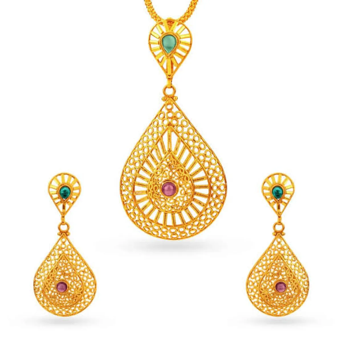 طقم مجوهرات هندية من Tanishq 