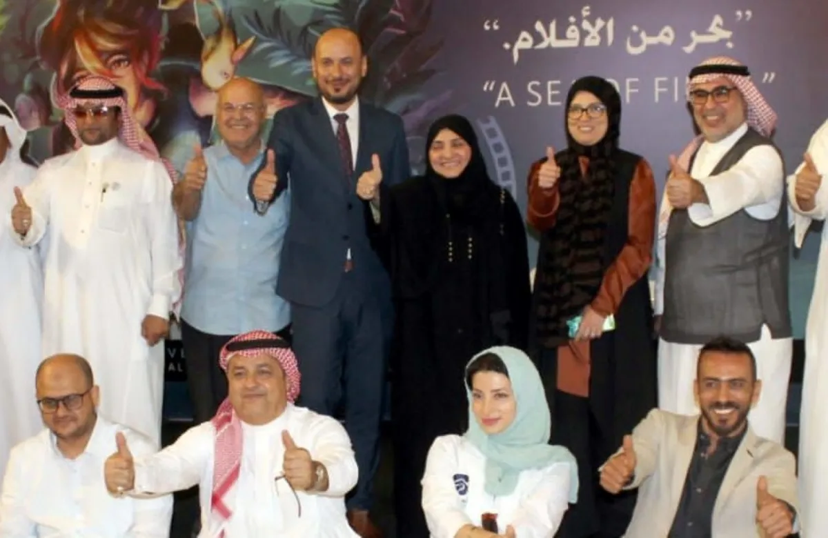 صورة جماعية بعد الموتمر الصحفي- الصورة من المركز الاعلامي للمهرجان