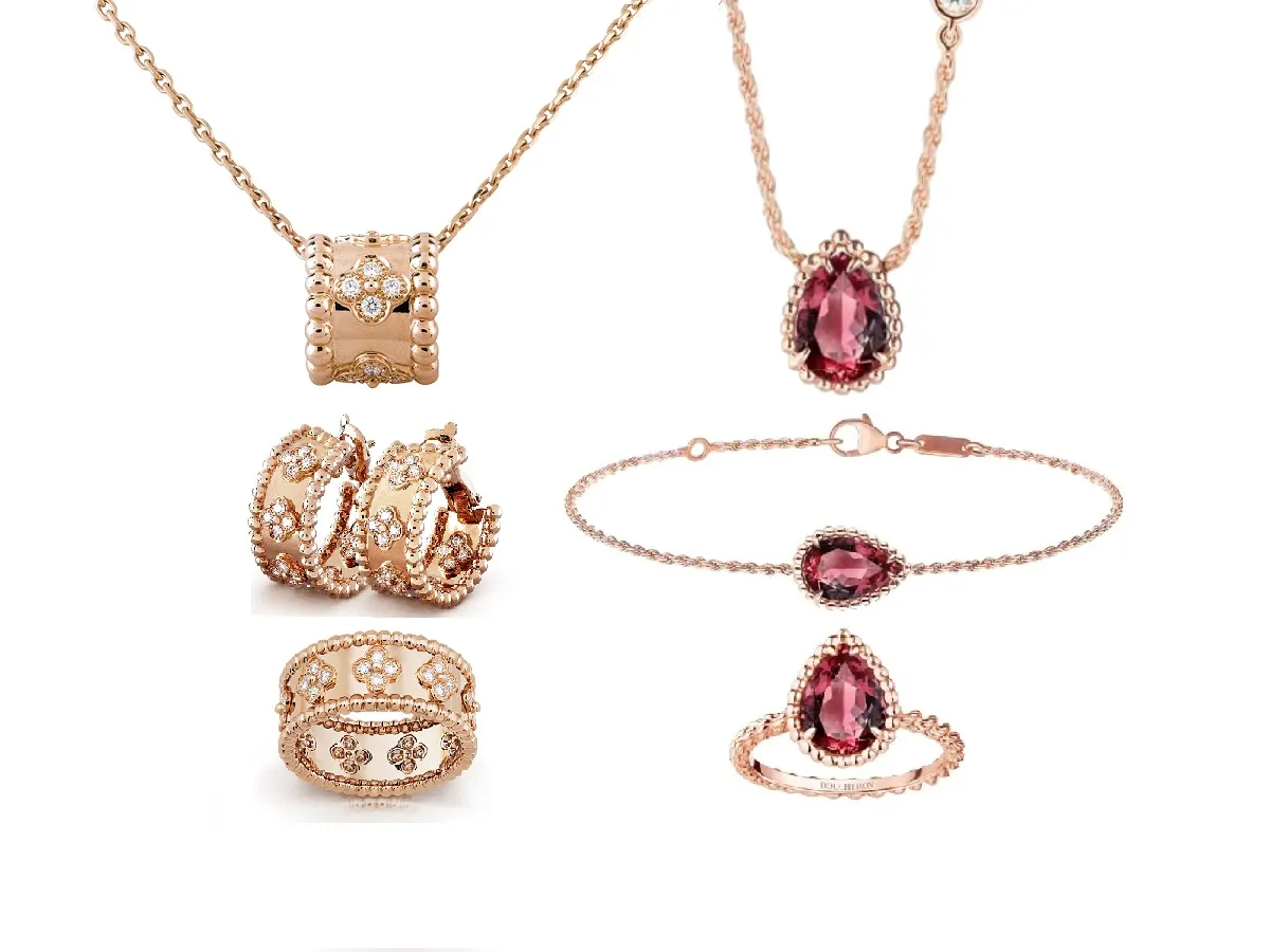 تألقي بأجمل أطقم ذهب وردي 2023