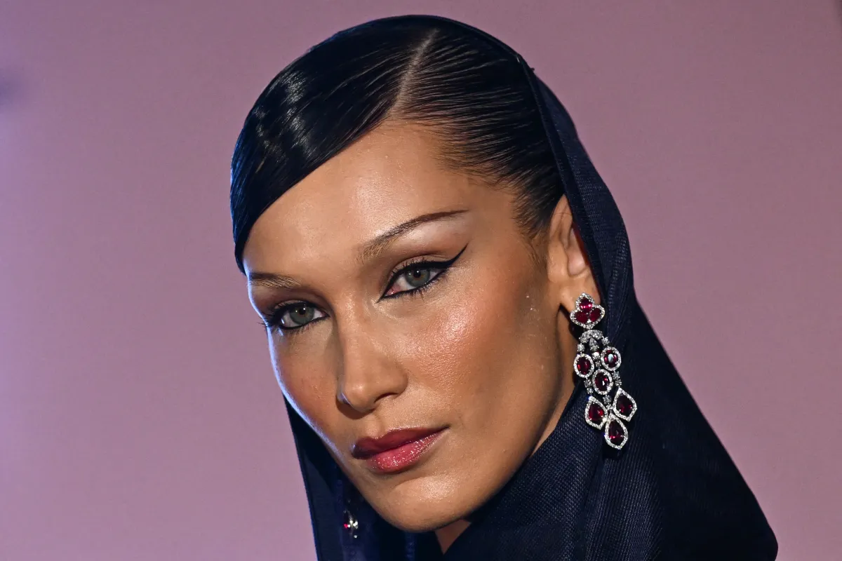 US model Bella Hadid arrives to attend the Fashion Trust Arabia Awards, a part of year-round cultural events culminating the FIFA World Cup Qatar 2022 football tournament, at the national museum of Qatar in Doha on October 26, 2022. Jewel SAMAD / AFP