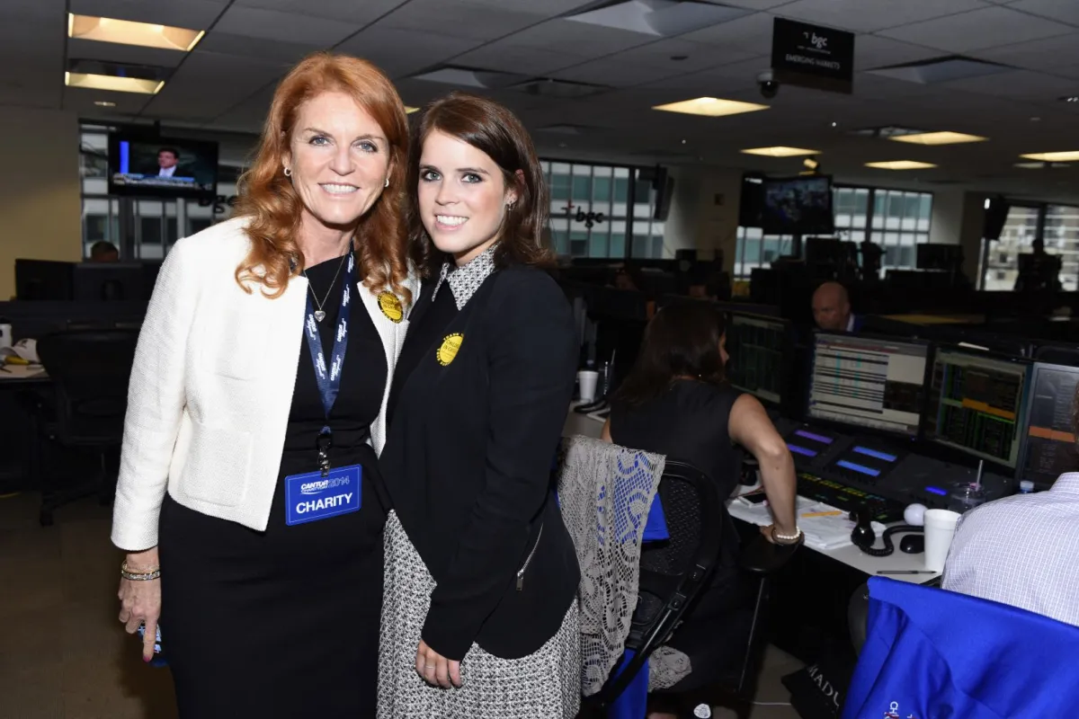Sarah Ferguson and Princess of York Eugenie on September 11, 2014 in New York City. Dave Kotinsky/Getty Images for Cantor Fitzgerald/AFP