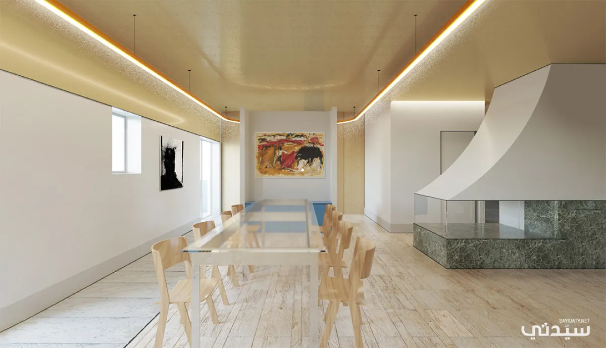 صالة للاجتماعات تعبر عن بساطة تصميمات فريق كوارتز