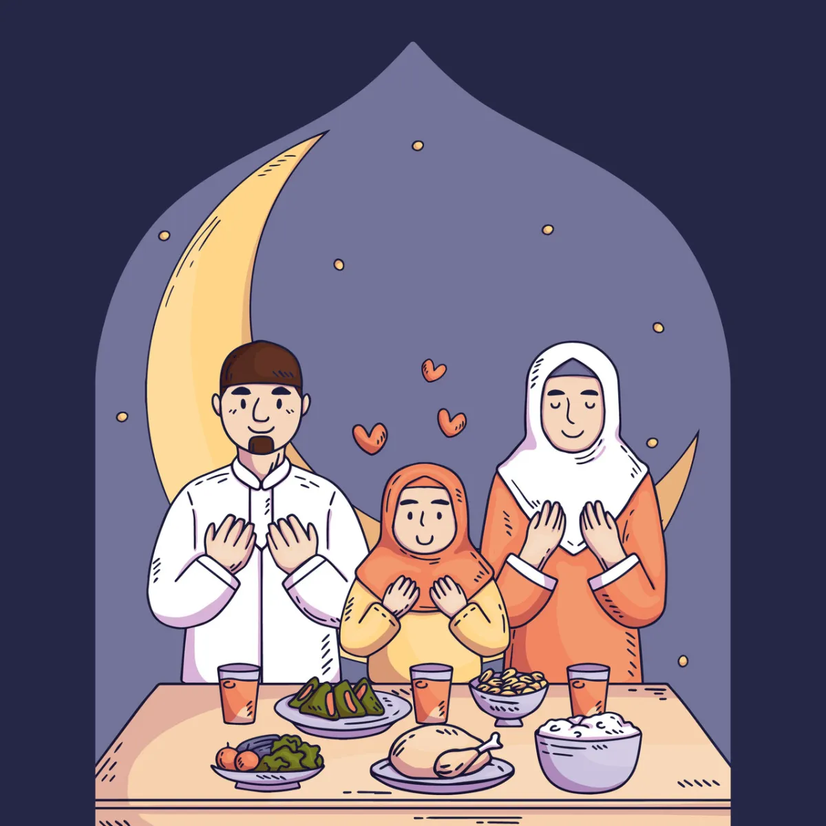 صورة لعائلة قبل الإفطار