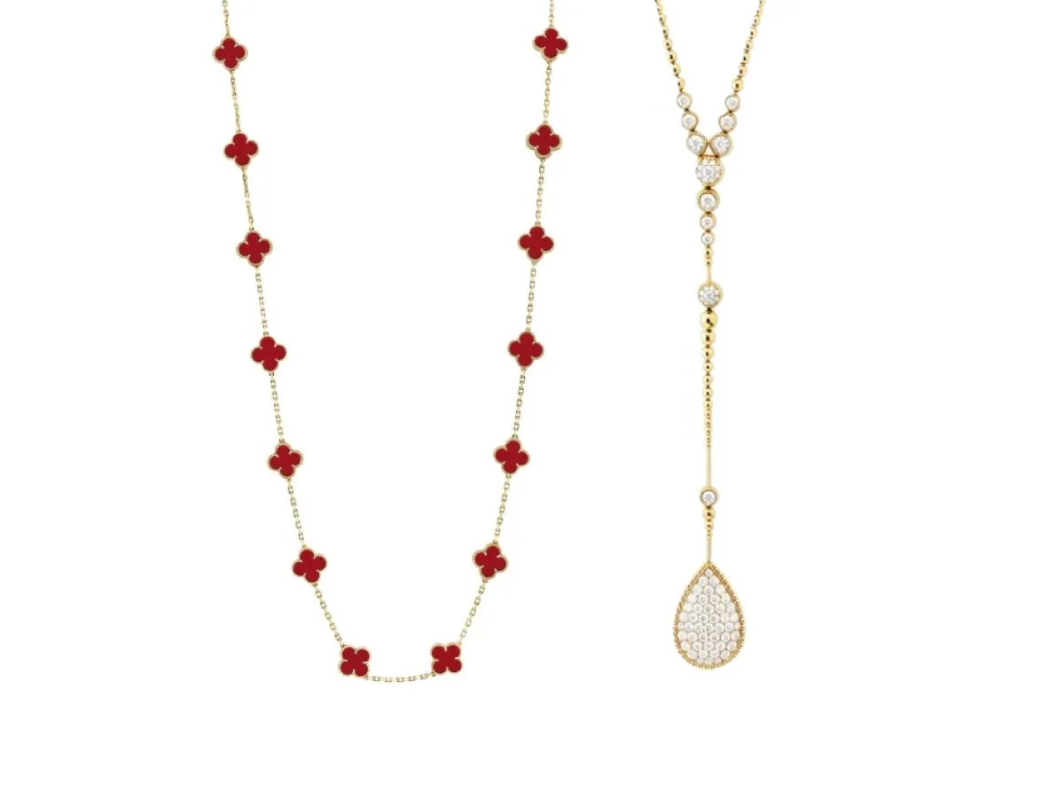 سلاسل ذهب طويلة تناسب إطلالاتكِ بالعباية في رمضان