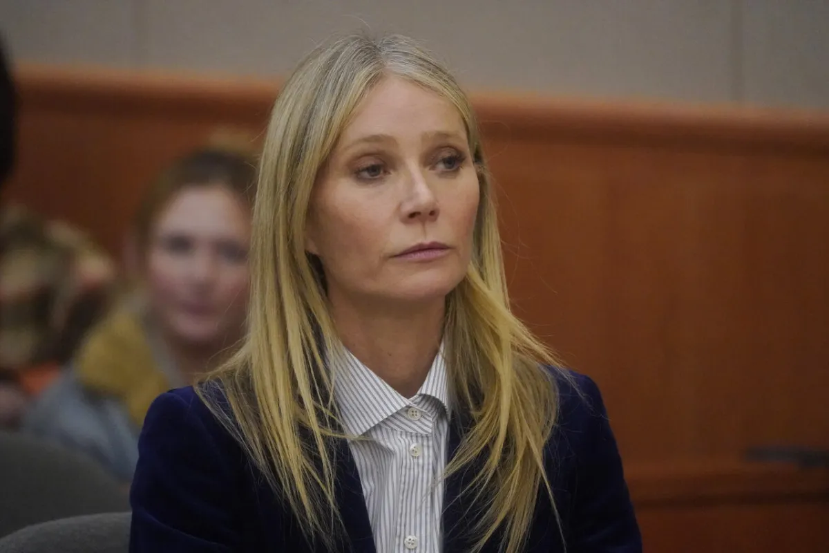 Gwyneth Paltrow reacts to the verdict in the trial over her 2016 ski collision with 76-year-old Terry Sanderson on March 30, 2023, in Park City, Utah.  Rick Bowmer / POOL / AFP