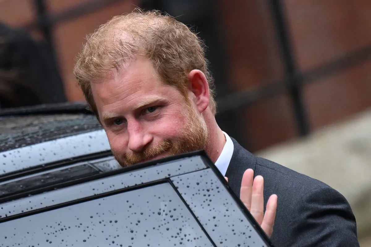 Prince Harry, Duke of Sussex gets in the car as he leaves the Royal Courts of Justice, Britain's High Court, in central London on March 28, 2023.  Daniel LEAL / AFP