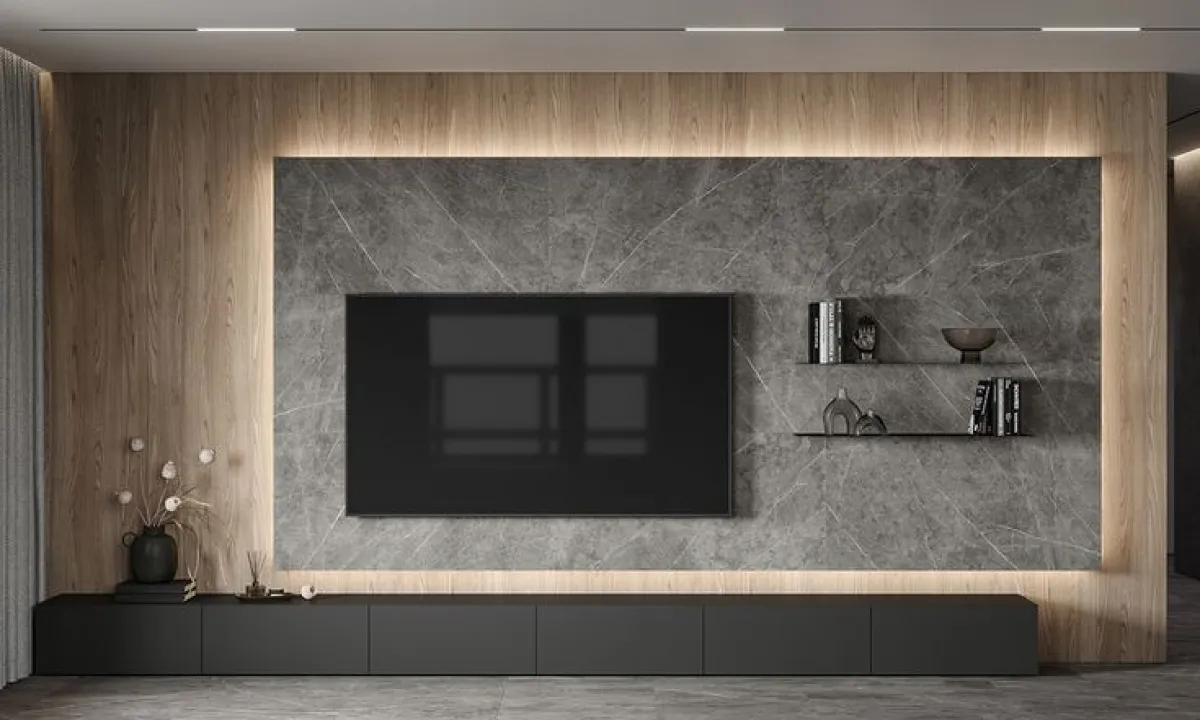 النعومة تُميّز تصميم جدار التلفزيون