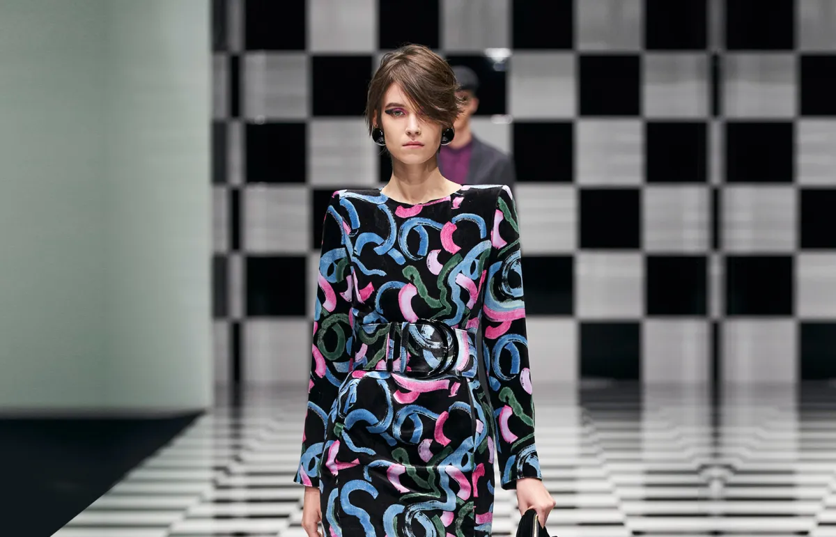 فستان شتوي ملون من أمبوريو ارماني Emporio Armani