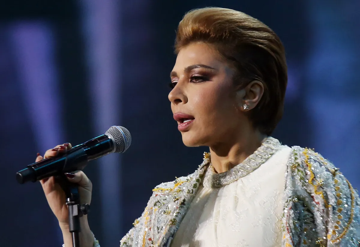  Assala Nasri performs during the annual 'Hala February festival' in Kuwait City on March 17, 2022. YASSER AL-ZAYYAT / AFP