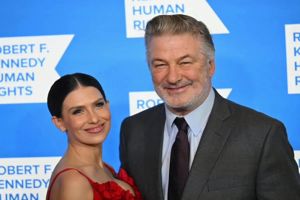 Hilaria Baldwin and Alec Baldwin arrive at the 2022 Robert F. Kennedy Human Rights Ripple of Hope Award Gala at the Hilton Midtown in New York on December 6, 2022. ANGELA WEISS / AFP