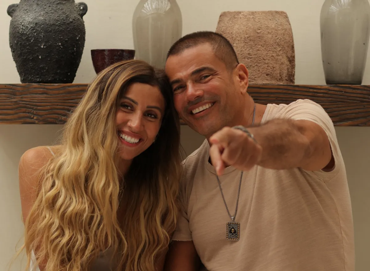 عمرو دياب ودينا الشربيني - الصورة من صفحتها الرسمية على الفيس بوك