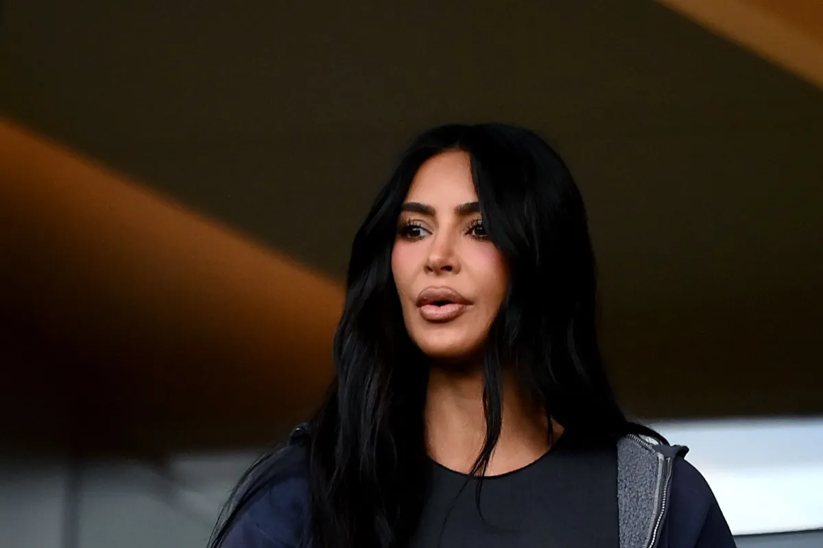 Kim Kardashian at The Parc des Princes Stadium in Paris on March 19, 2023. FRANCK FIFE / AFP