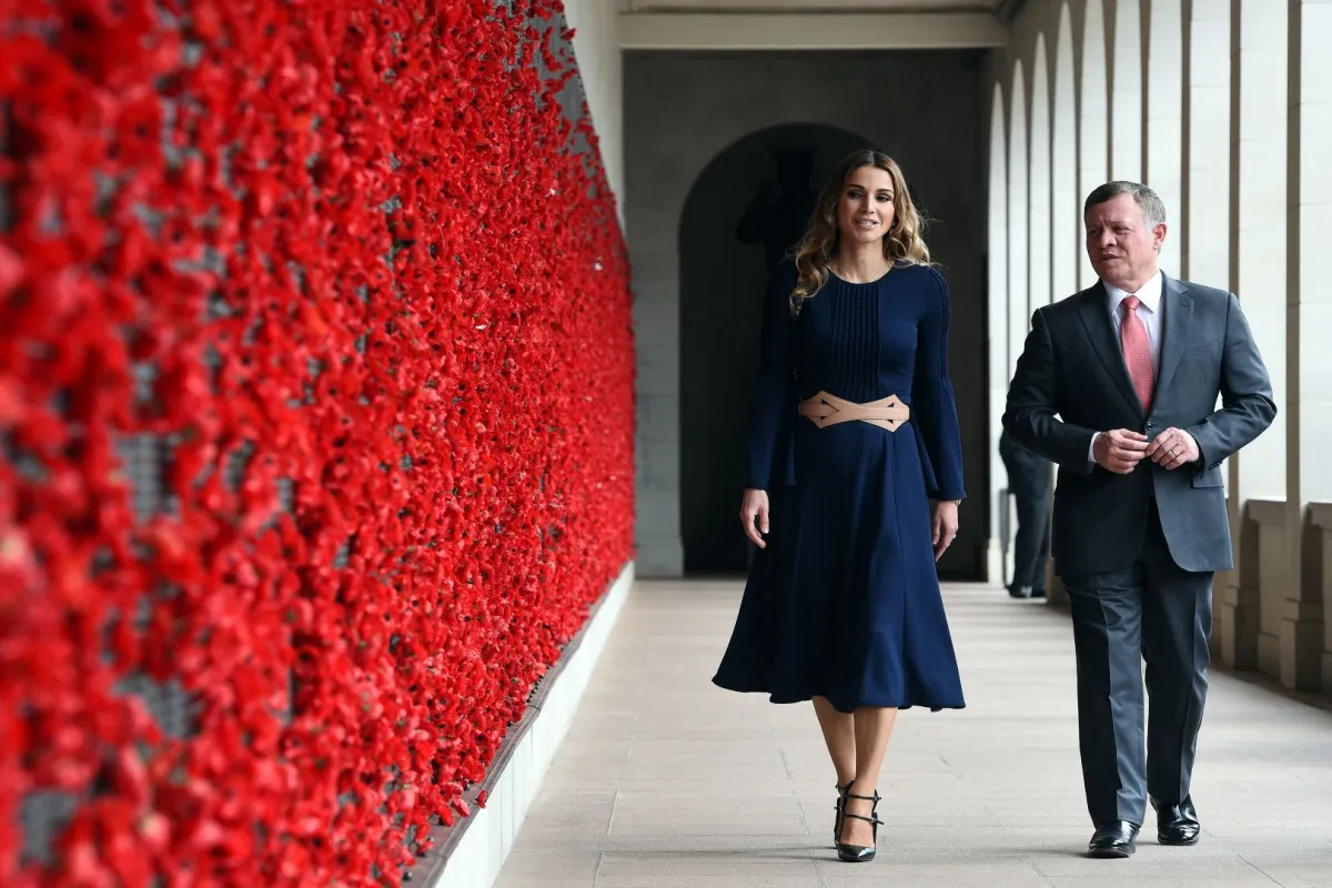 King Abdullah II and Queen Rania in Canberra on November 23, 2016. SAEED KHAN / POOL / AFP