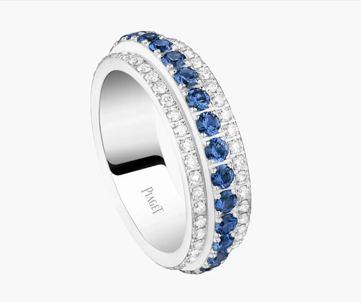 خاتم السافير والماس من بياجيه