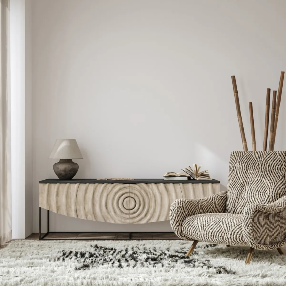 العناية بالسجاجيد، في إطار ديكور العيد