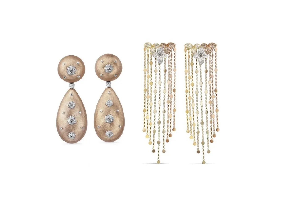 تصاميم أقراط شاندلير من ماركات مجوهرات إيطالية لعروس 2023