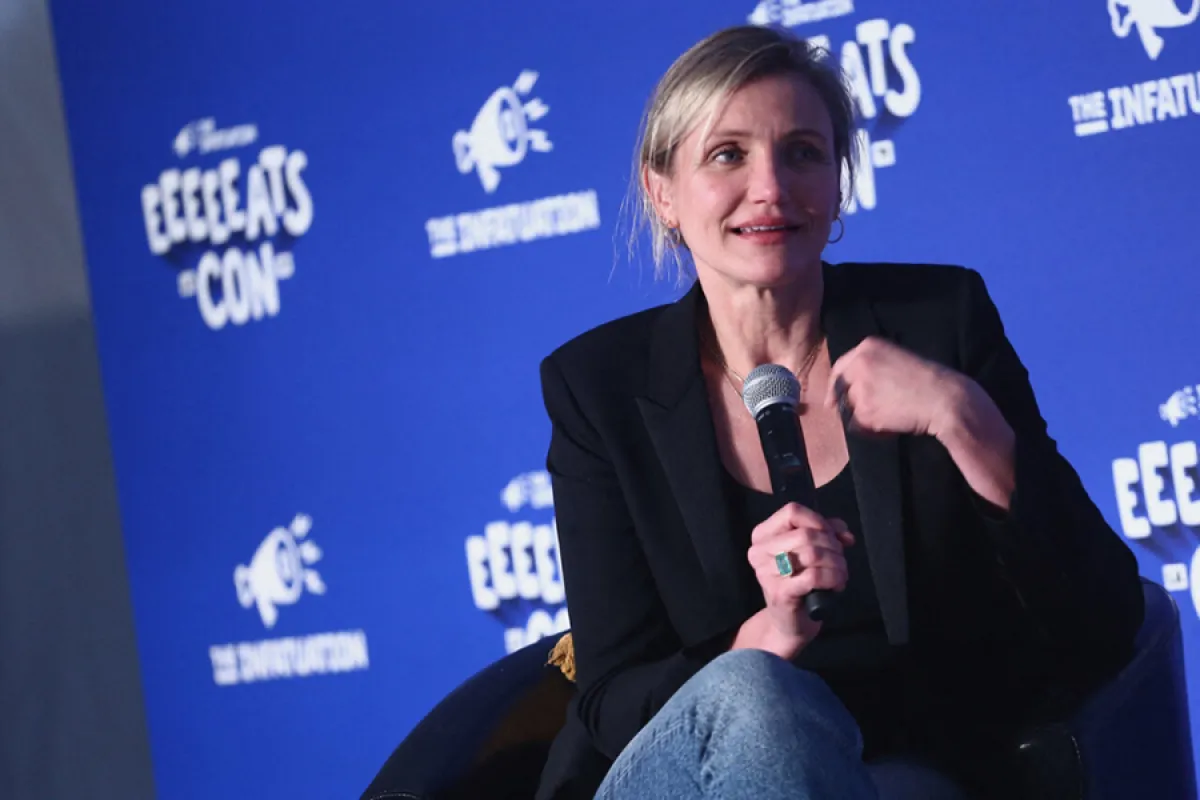 Cameron Diaz speaks onstage at EEEEEatscon 2019 at Barker Hangar on May 19, 2019 in Santa Monica, California. Tommaso Boddi/Getty Images/AFP