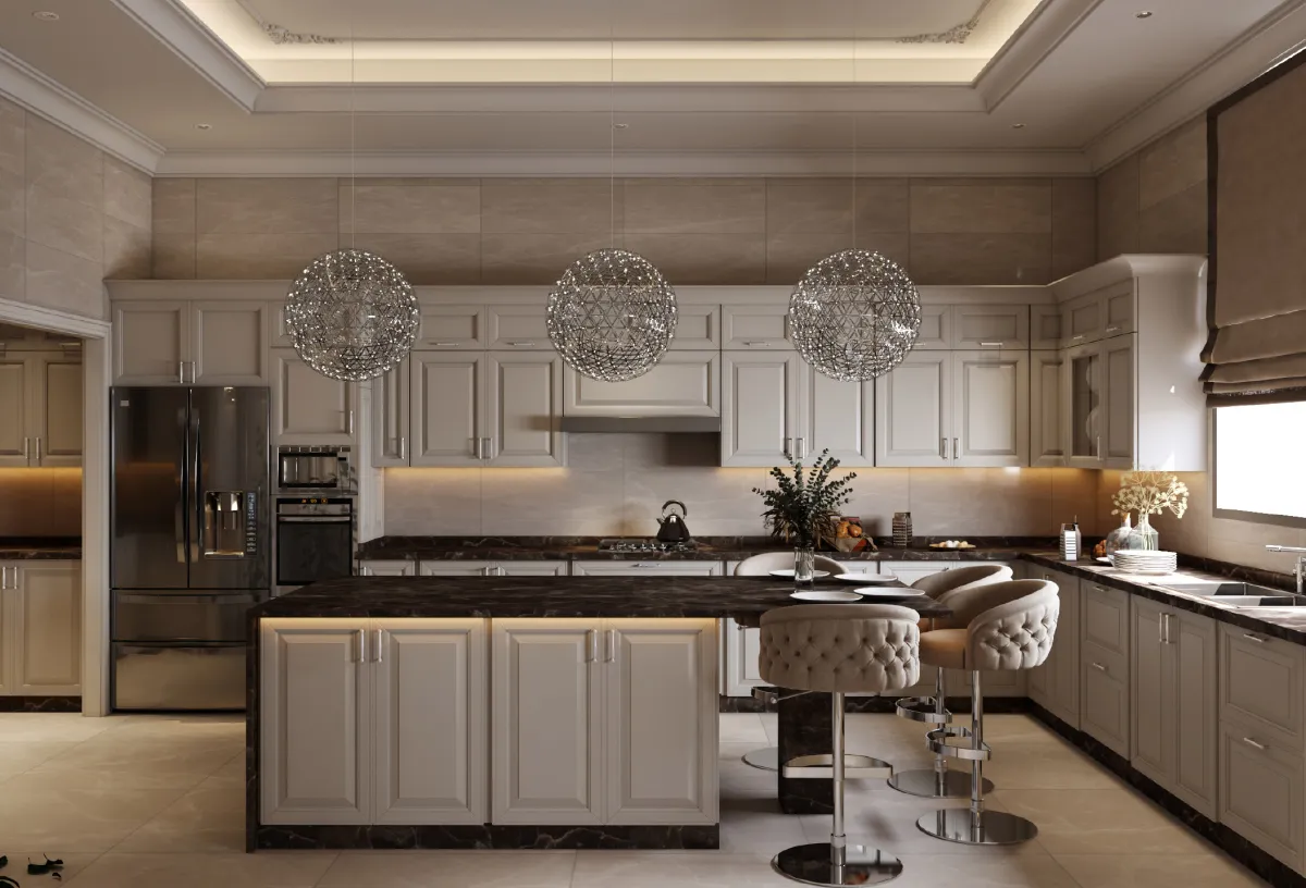 (مطبخ من شركة بوادقجي للتصميم الداخلي)