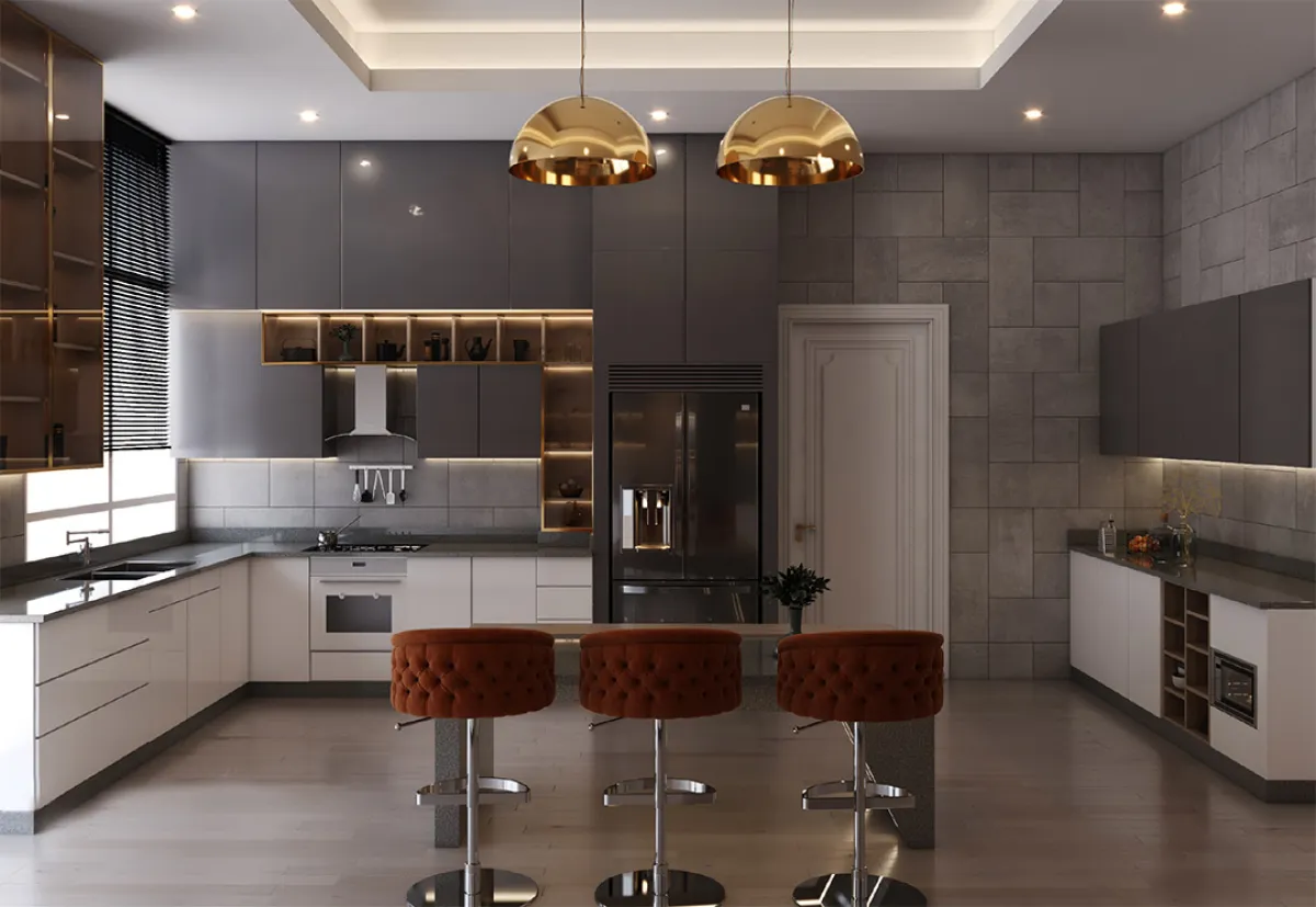 (مطبخ من شركة بوادقجي للتصميم الداخلي)