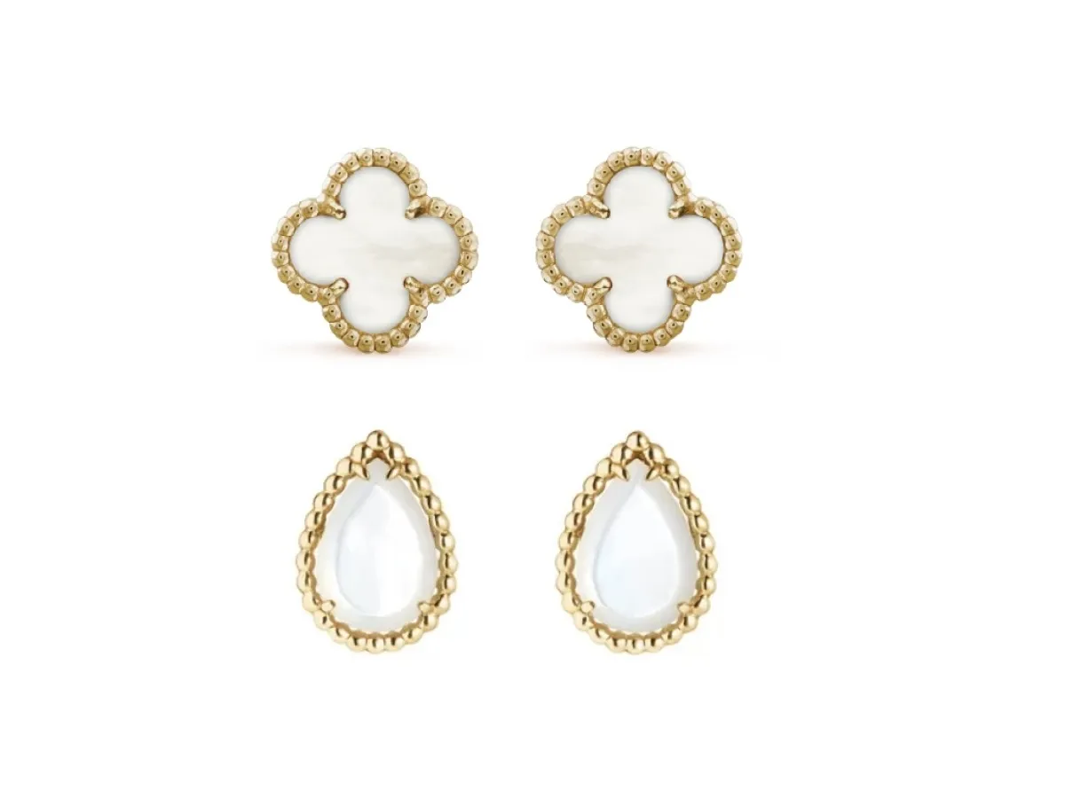 موديلات أقراط مرصعة بعرق اللؤلؤ 2023